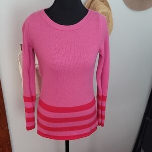 Banana Republic Pink and Red Striped Sweater